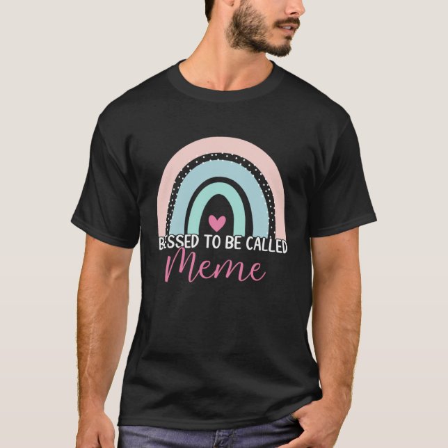 Cute Blessed To Be Called Meme Boho Rainbow Mom Gr T-Shirt (Vorderseite)