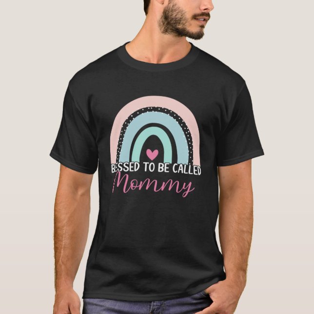 Cute Blessed To Be Called Mommy Boho Rainbow Mom G T-Shirt (Vorderseite)