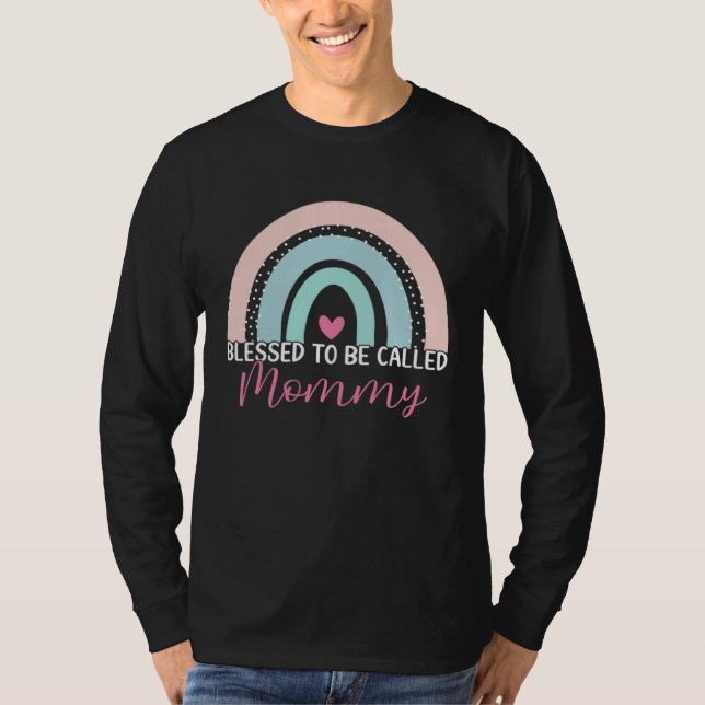 Cute Blessed To Be Called Mommy Boho Rainbow Mom G T-Shirt (Vorderseite)