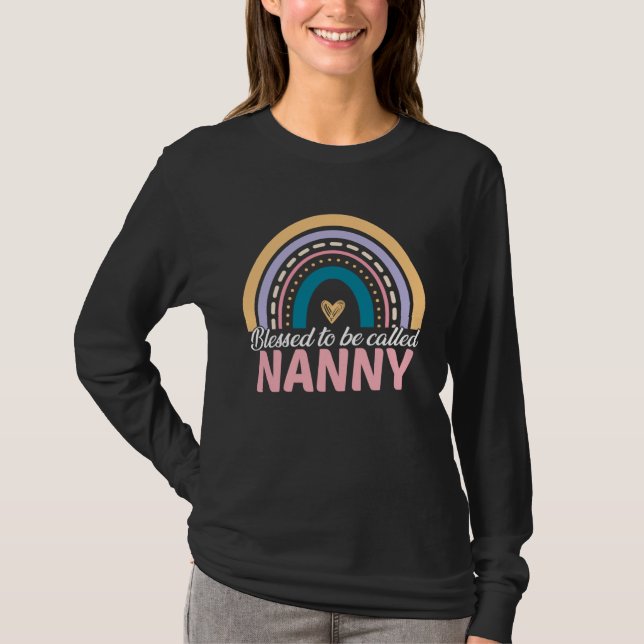 Cute Blessed To Be Called Nanny Rainbow Mother s D T-Shirt (Vorderseite)