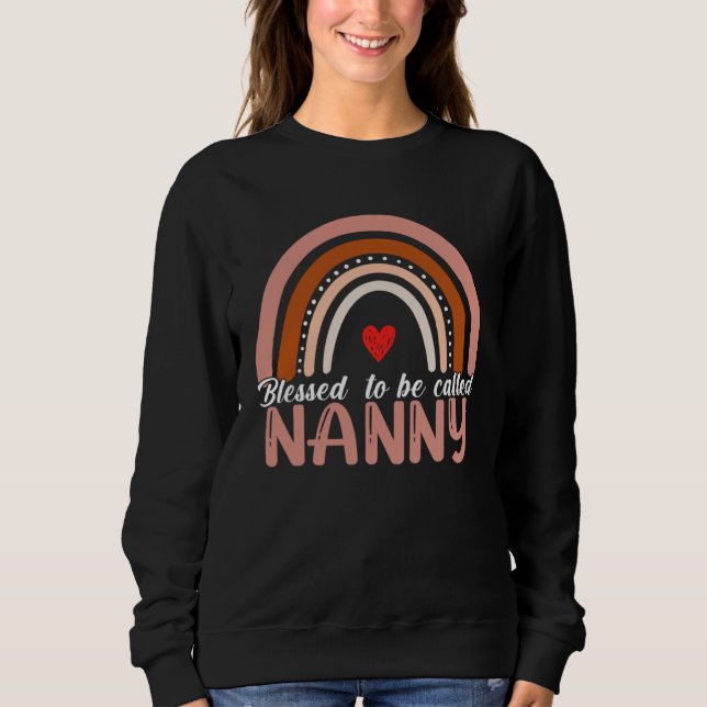 Cute Blessed To Be Called Nanny Rainbow Women Moth Sweatshirt (Vorderseite)