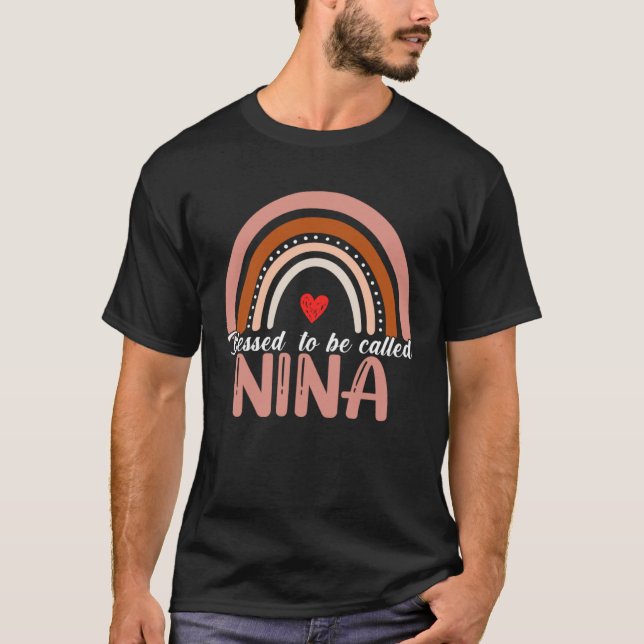 Cute Blessed To Be Called Nina Rainbow Women Mothe T-Shirt (Vorderseite)