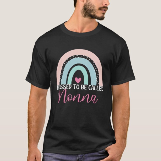 Cute Blessed To Be Called Nonna Boho Rainbow Mom G T-Shirt (Vorderseite)