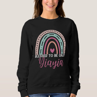 Cute Blessed To Be Called Yiayia Rainbow Mom Grand Sweatshirt