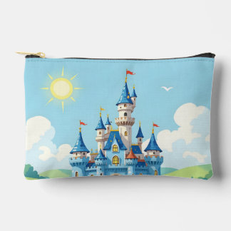 Cute blue and white castle zubehörtasche