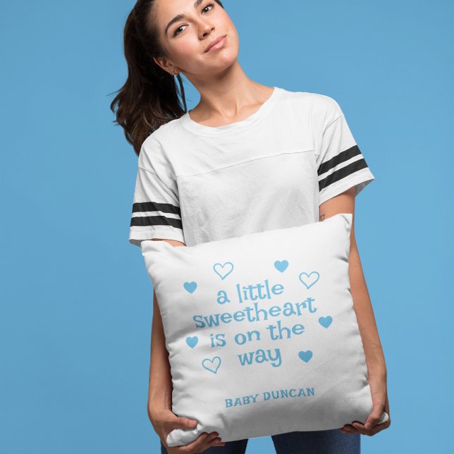 Cute Blue Baby Boy Shower Kissen (Von Creator hochgeladen)