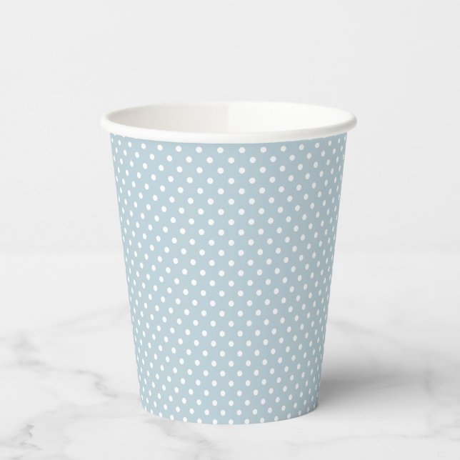 Cute Blue Boy Baby Shower Polka Dot Pappbecher (Links)