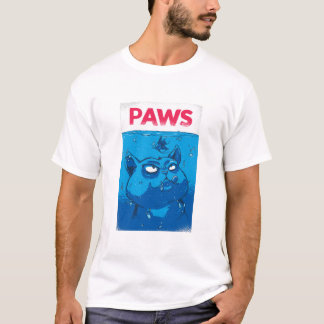 Cute Blue Cat “Paws” Funny Cat Lover T-Shirt