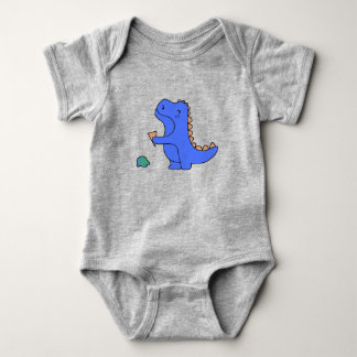 Cute Blue Dino – Kawaii Dinosaur Cartoon Baby Strampler