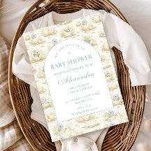 Cute Blue Dino Nursery Baby Shower