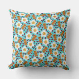 Cute Blue Eggs Bacon Strawberries Blueberries  Kissen