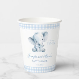 Cute Blue Little Peanut Elephant Baby Boy Shower Pappbecher