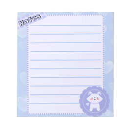 Cute Blue Pastel Baby Wolf  Notizblock