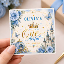 Cute Blue Princess Birthday