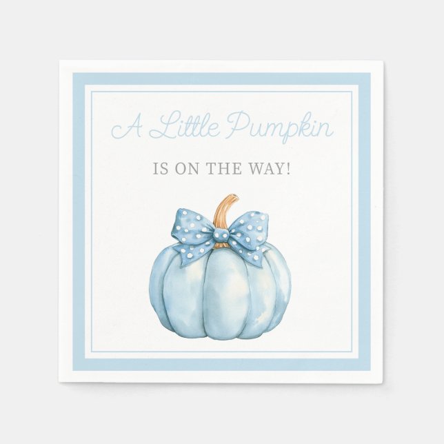 Cute Blue Pumpkin Boy Baby Shower Serviette (Vorderseite)