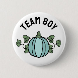 Cute Blue Pumpkin Team Boy Gender Reveal Button