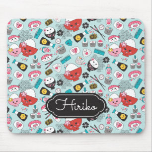 Cute Blue Sushi Pattern Mousepad