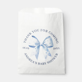 Cute Blue Watercolor Bow Baby Shower Thank You Geschenktütchen