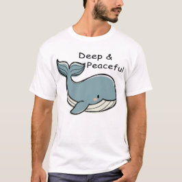 Cute Blue Whale Deep & Peaceful T-Shirt