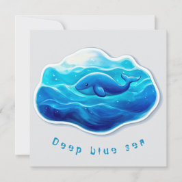 Cute Blue Whale Einladung