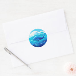 Cute Blue Whale Runder Aufkleber
