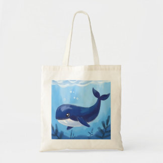 Cute Blue Whale Tote Bag  Tragetasche