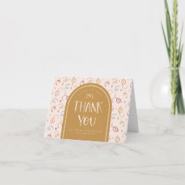 Cute Blush Pink Gold Confetti Photo Graduation Dankeskarte