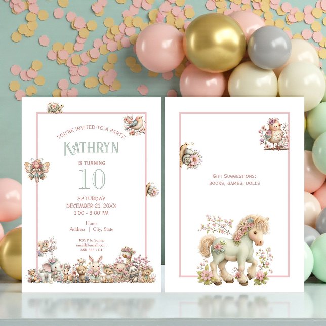 Cute Boho Animal Birthday Party Einladung (Von Creator hochgeladen)