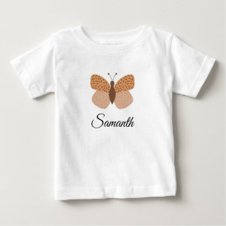 cute boho Butterfly  monogram name baby girl T-shirt