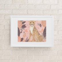 Cute Boho Cheetah Animal Safari Baby Room Wall Art