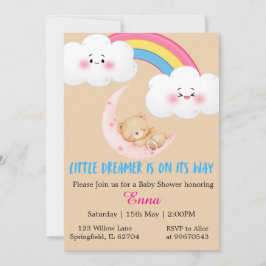 Cute Boho Little Dreamer Baby Shower Invitation Karte