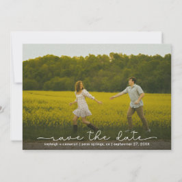 Cute Boho Script Modern Save The Date Card