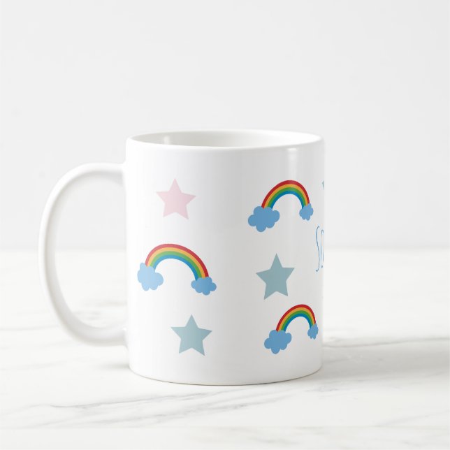 Cute Boho Whimsical Rainbow Girls  Kaffeetasse (Links)