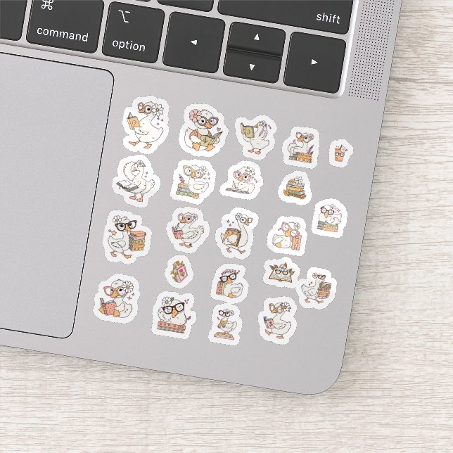 Cute Bookish Goose Sticker Pack 1 (Detail)