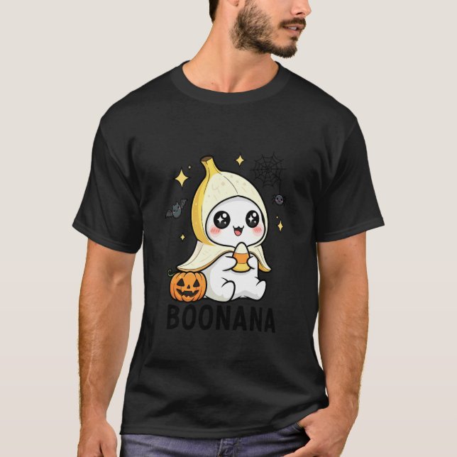 Cute Boonana Ghost Banana Funny Halloween Costume T-Shirt (Vorderseite)
