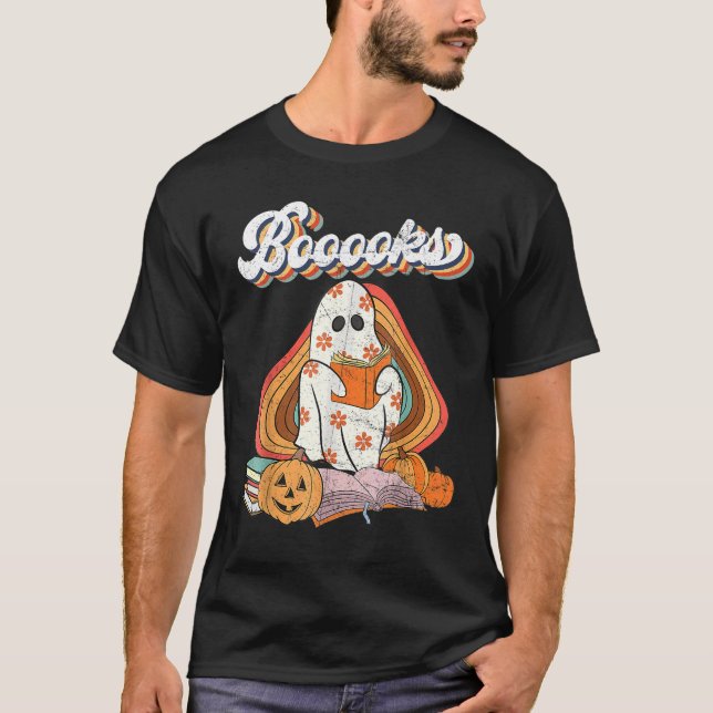 Cute Booooks Ghost Read More Books Funny Teacher H T-Shirt (Vorderseite)