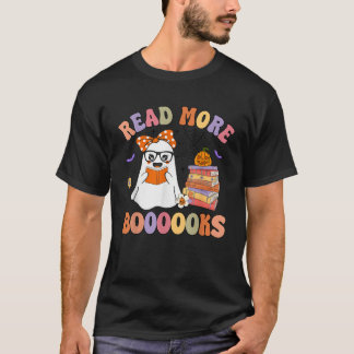 Cute Booooks Ghost Read More Books Funny Teacher H T-Shirt