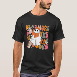 Cute Booooks Ghost Read More Books Funny Teacher H T-Shirt