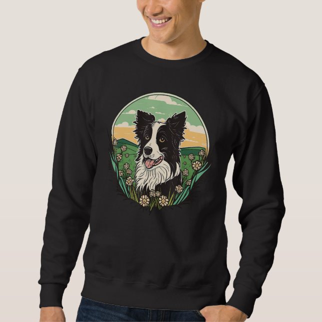 Cute Border Collie Dog on Border Collie  1 Sweatshirt (Vorderseite)