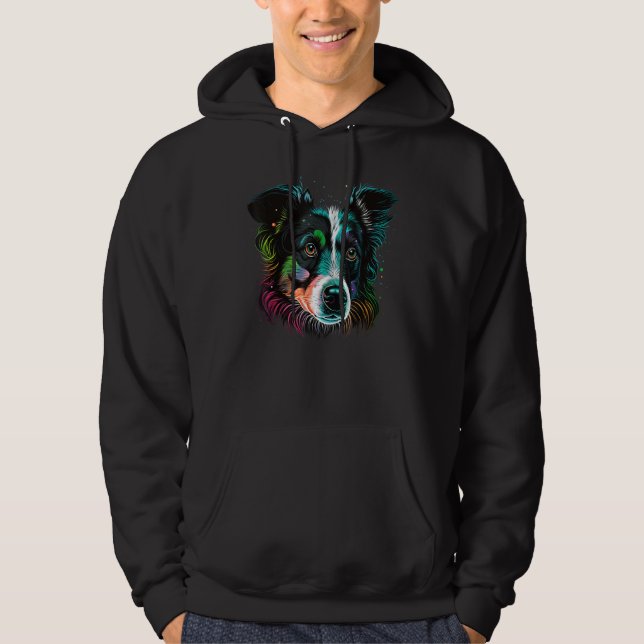 Cute Border Collie Dog on Border Collie Lover_1 Hoodie (Vorderseite)