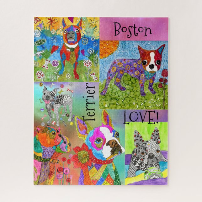 Cute Boston Terrier Love Puzzle - 520 Teile (Vertikal)