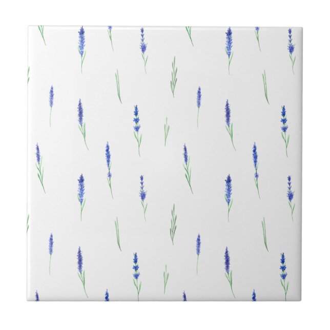 Cute Botanical Elegant Lavender Ceramic Tile Fliese (Vorderseite)