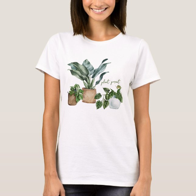 Cute Botanical Greenery Plant Parent T-Shirt (Vorderseite)