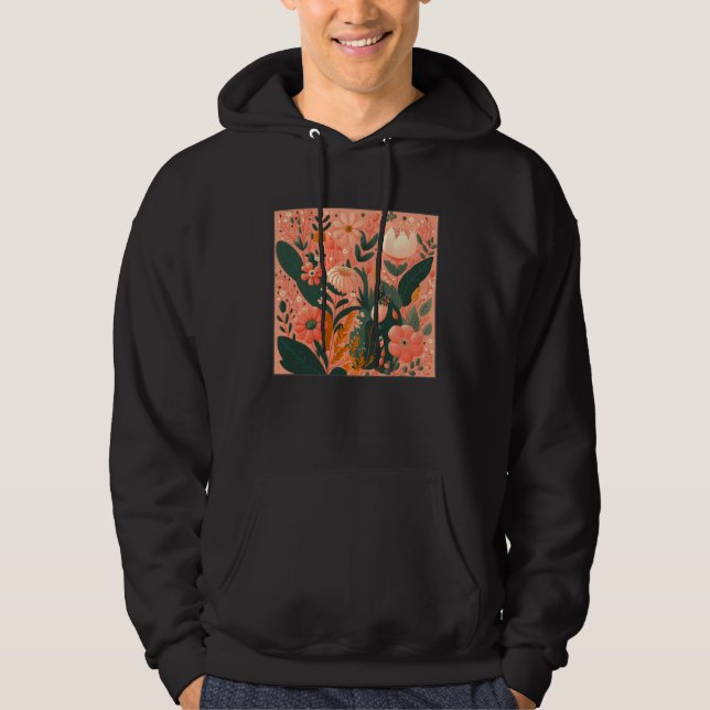 Cute Botanical Roses Illustration Gorgeous Flower  Hoodie (Vorderseite)