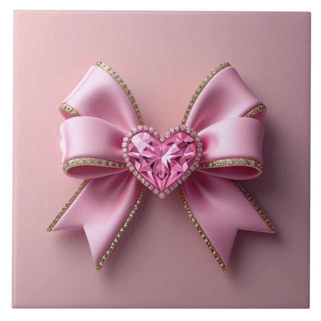Cute bow Ceramic Tile Fliese (Vorderseite)
