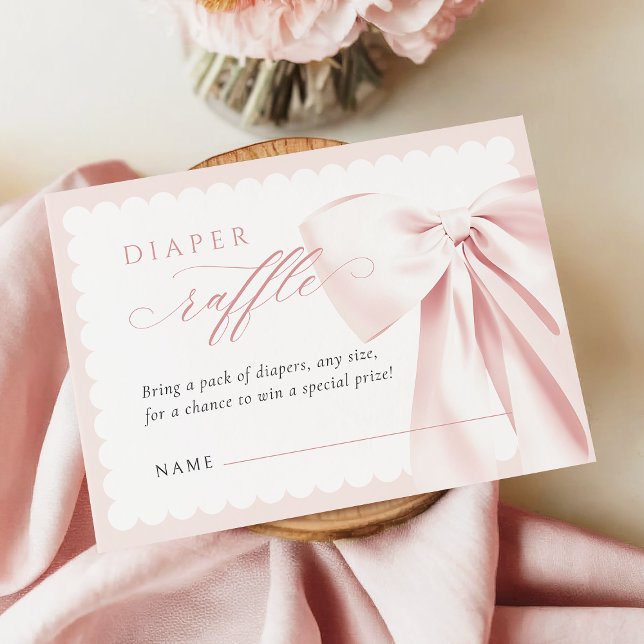 Cute Bow Diaper Raffle Begleitkarte (Von Creator hochgeladen)