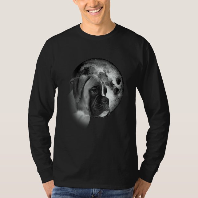 cute Boxer Dog with Moon Boxer Dog   T-Shirt (Vorderseite)