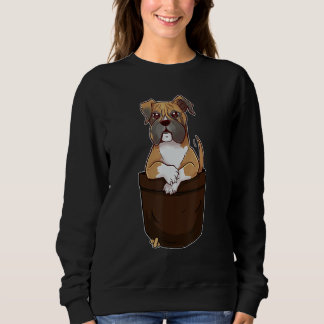 Cute Boxer In Your Pocket Dog     Men Women Sweatshirt