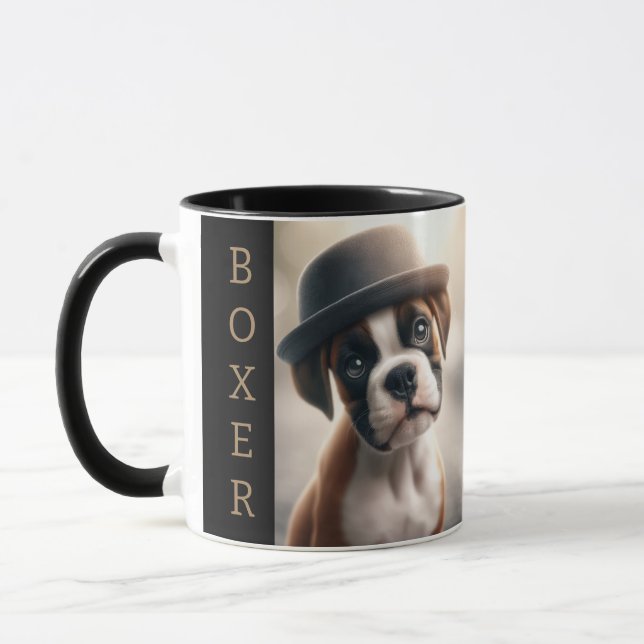 Cute Boxer Puppy – Stylish Dog Art Tasse (Links)