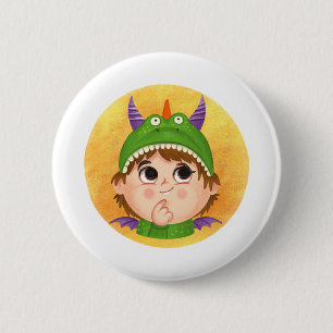 Cute boy in Dragon Kostüm Button